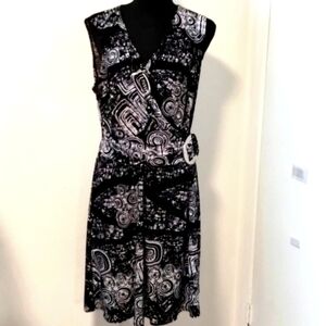 Studio AA black white sleeveless dress Sz 12P Excellent condition